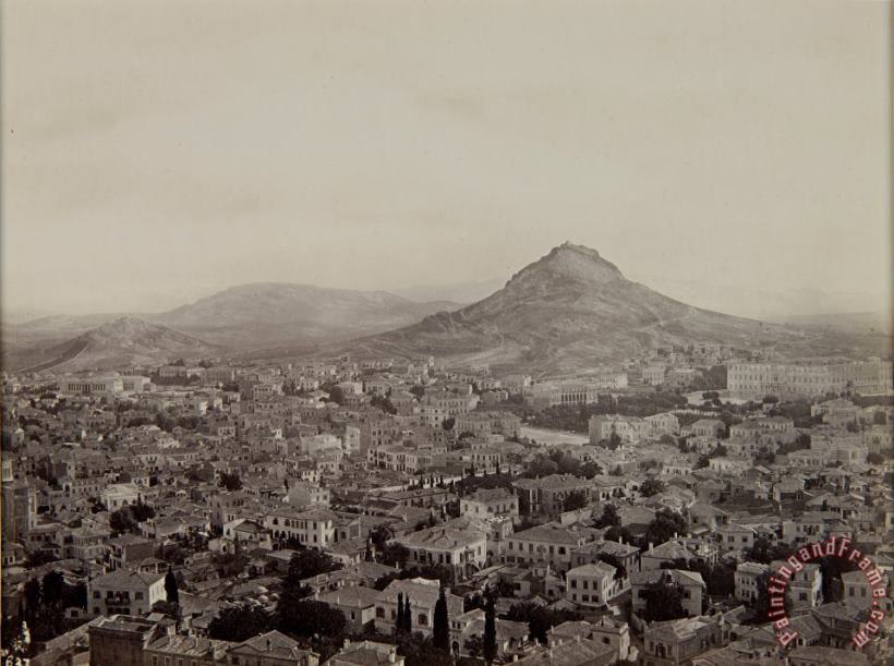 Francis Frith View of Athens From The Acropolis with Lycabettus Hill in The Background Art Painting
