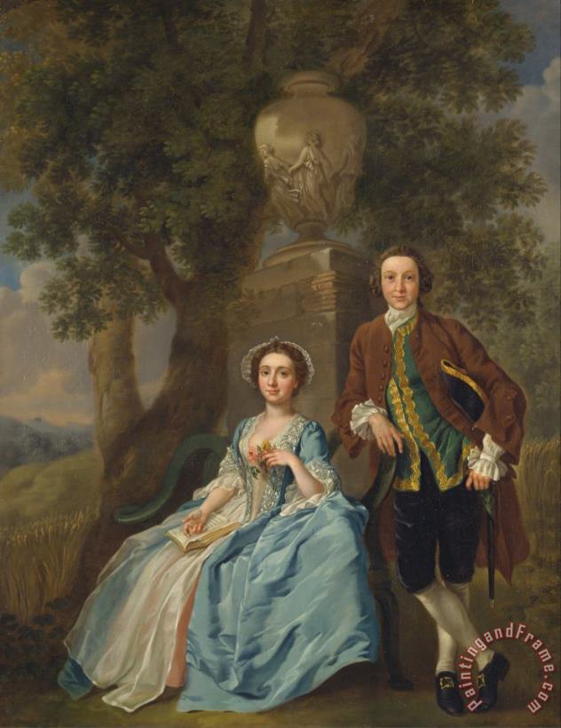 George And Margaret Rogers painting - Francis Hayman George And Margaret Rogers Art Print