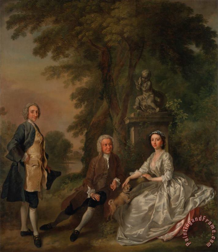 Francis Hayman Jonathan Tyers, with His Daughter Elizabeth, And Her Husband John Wood Art Print