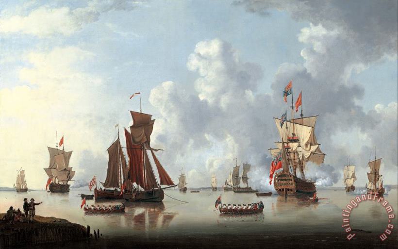 The Landing of The Sailor Prince at Spithead painting - Francis Swaine The Landing of The Sailor Prince at Spithead Art Print