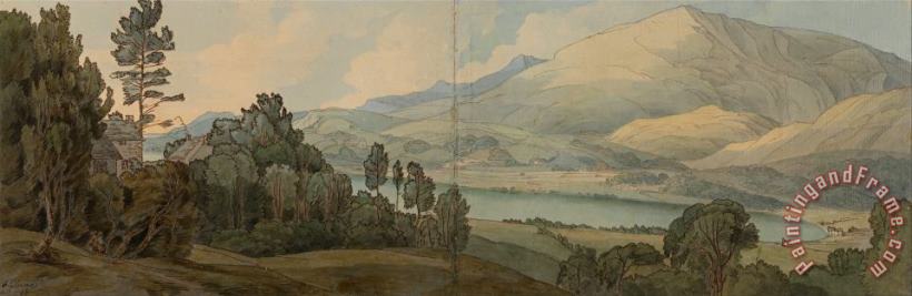View of Lake Coniston, Lancashire painting - Francis Swaine View of Lake Coniston, Lancashire Art Print