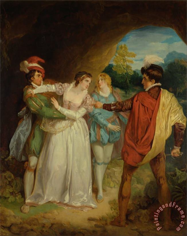 Francis Wheatley Valentine Rescuing Silvia From Proteus, From Shakespeare's The Two Gentlemen of Verona, Act V, Sce... Art Print