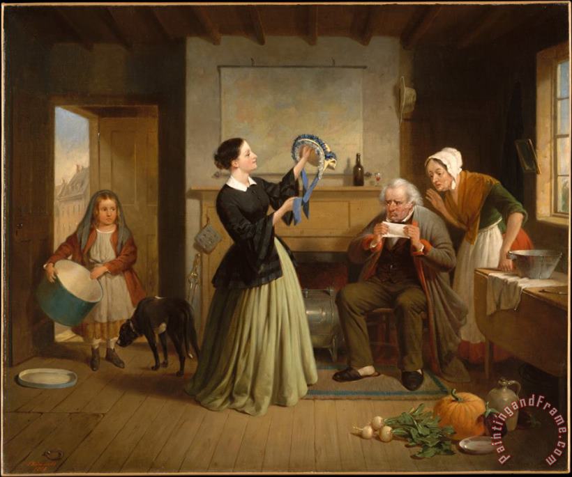 Francis William Edmonds The New Bonnet Art Painting