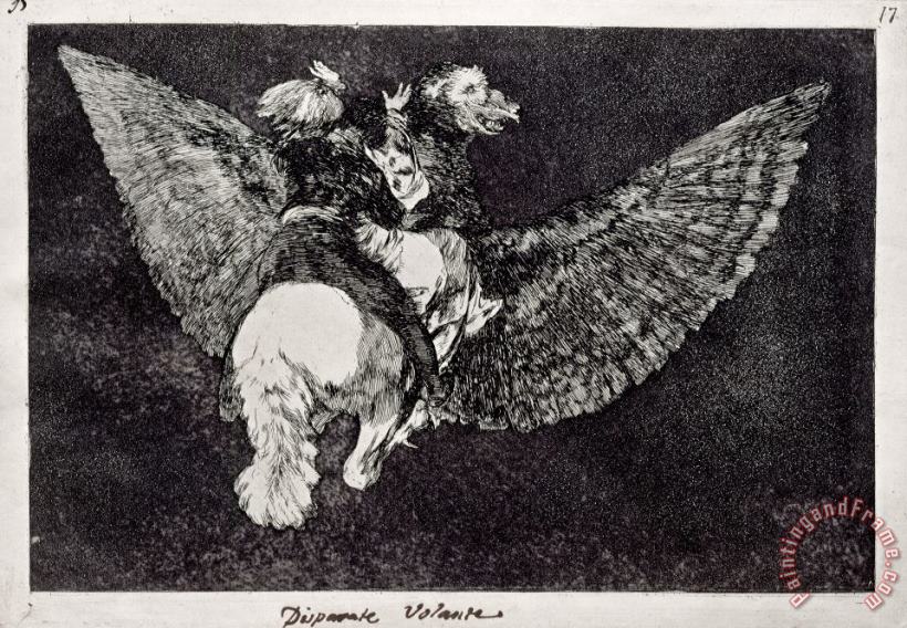 Flying Folly painting - Francisco De Goya Flying Folly Art Print