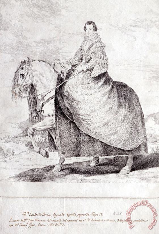 Francisco De Goya Isabel De Borbon, Queen of Spain, on Horseback Art Print