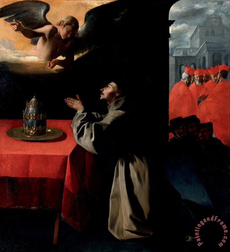 The Prayer of St. Bonaventura About The Selection of The New Pope painting - Francisco de Zurbaran The Prayer of St. Bonaventura About The Selection of The New Pope Art Print