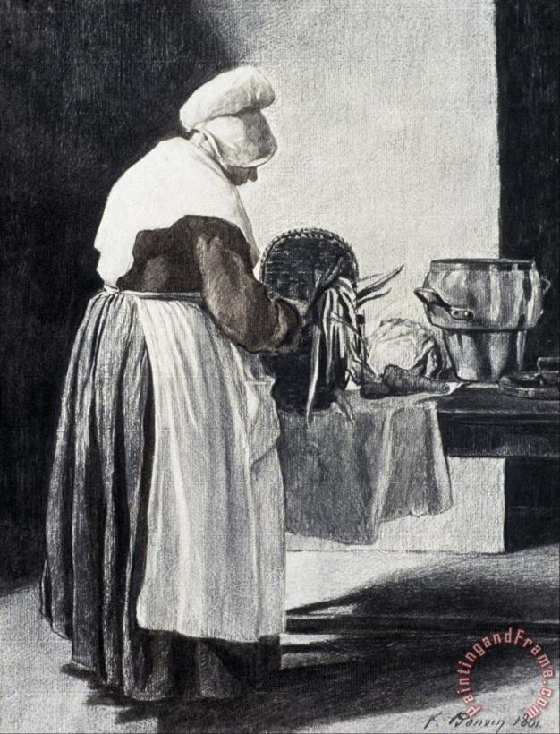 The Cook painting - Francois Bonvin The Cook Art Print