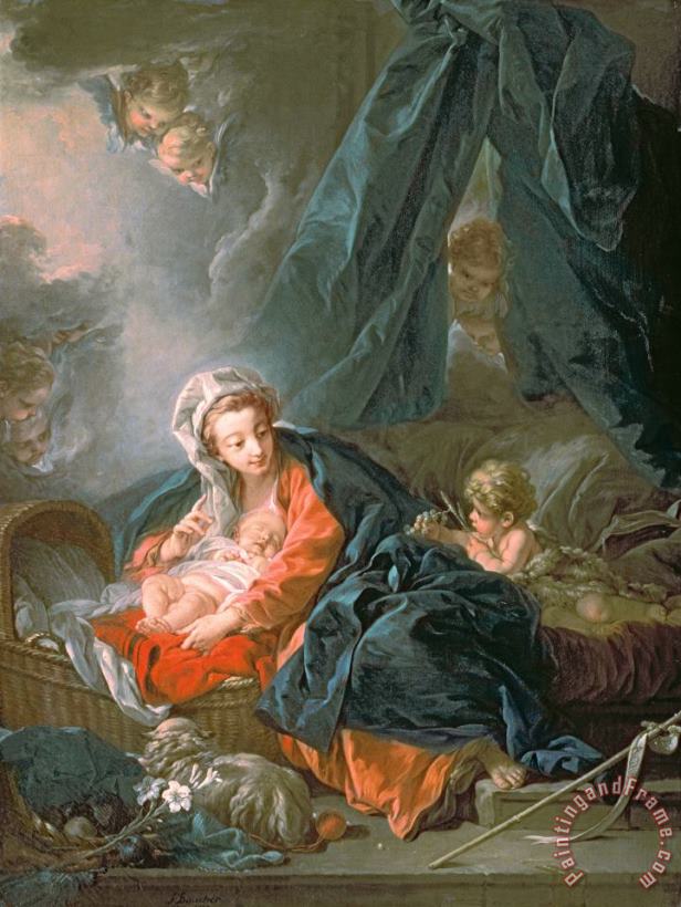 Madonna and Child painting - Francois Boucher Madonna and Child Art Print