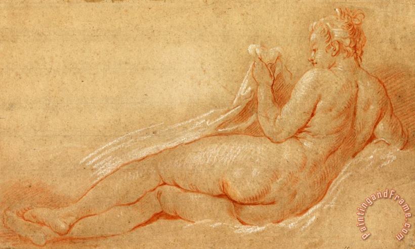 Francois Boucher Study for Reclining Nude Art Painting