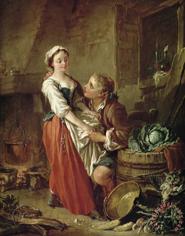 The Beautiful Kitchen Maid painting - Francois Boucher The Beautiful Kitchen Maid Art Print