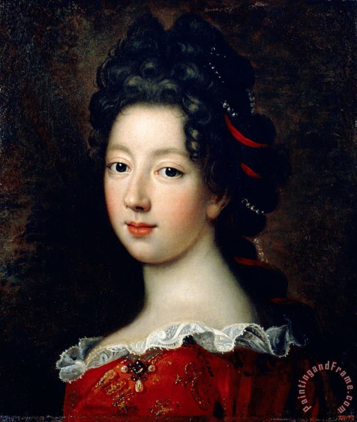 Francois De Troy Louise Francoise De Bourbon, Mademoiselle De Nantes Art Print