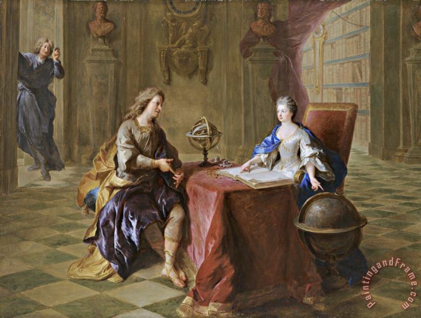 Francois De Troy The Astronomy Lesson of The Duchesse Du Maine Art Print
