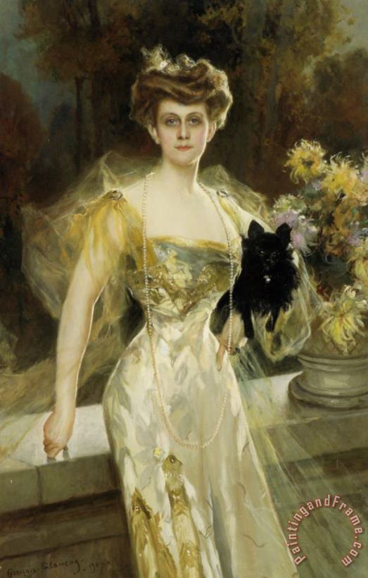 Francois Flameng Portrait of Mrs Meunier Art Painting