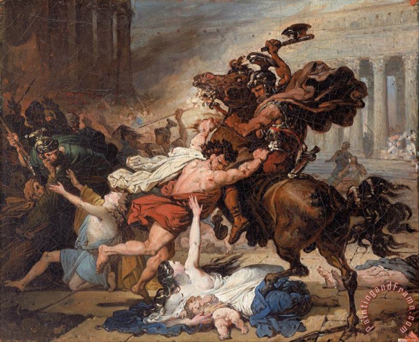 Francois Joseph Heim Study for Destruction of Jerusalem by The Romans Art Painting