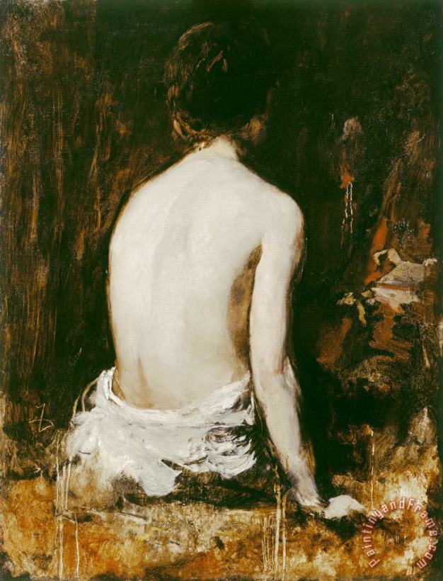 Frank Duveneck Study of a Nude Art Painting