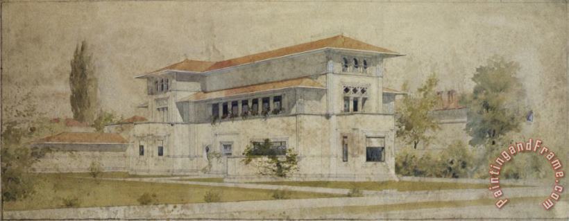 Frank Lloyd Wright Isidore Heller House (perspective View). Chicago, Il Art Painting