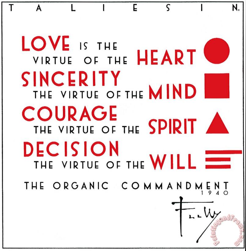 The Organic Commandment painting - Frank Lloyd Wright The Organic Commandment Art Print