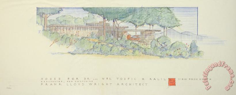Toufic Kalil House painting - Frank Lloyd Wright Toufic Kalil House Art Print