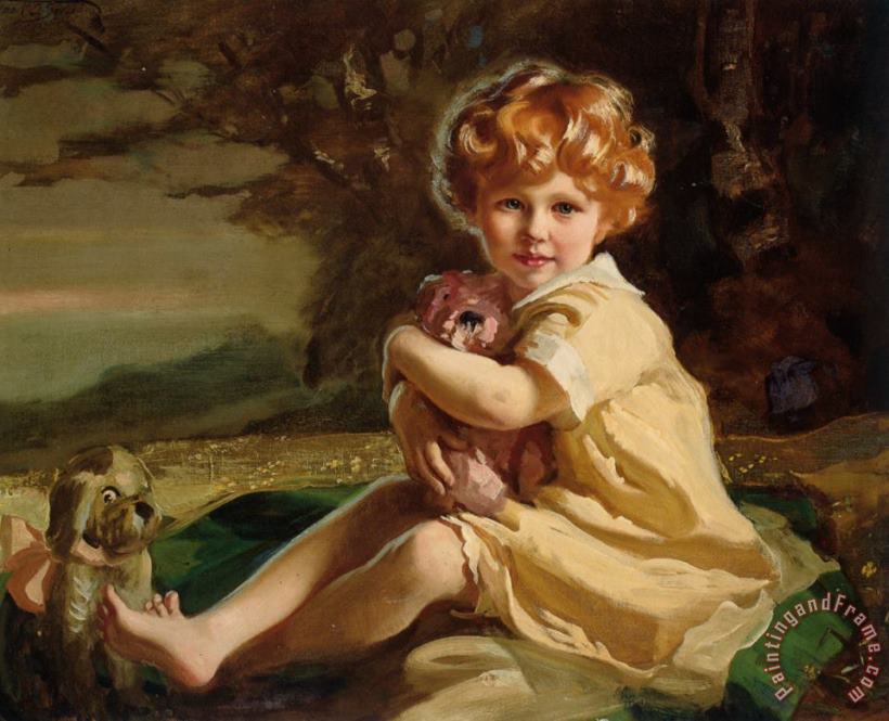 Portrait of Sarah Fenton King As a Little Girl painting - Frank O. Salisbury Portrait of Sarah Fenton King As a Little Girl Art Print
