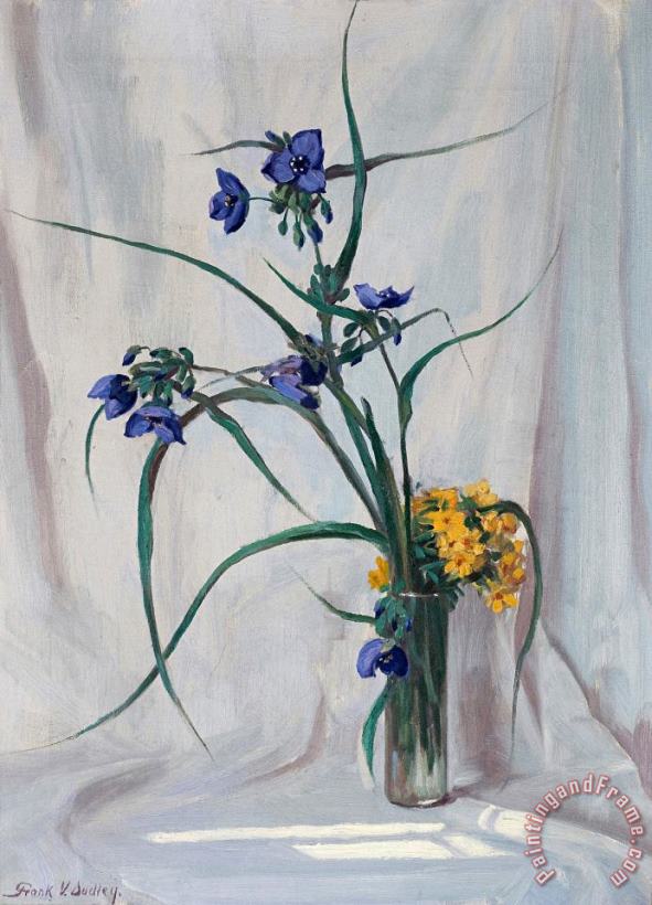 Spider Wort & Puccoon painting - Frank V. Dudley Spider Wort & Puccoon Art Print