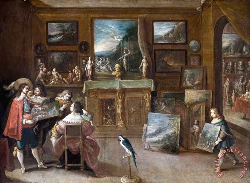 A Visit to The Art Dealer painting - Frans Francken The Younger A Visit to The Art Dealer Art Print