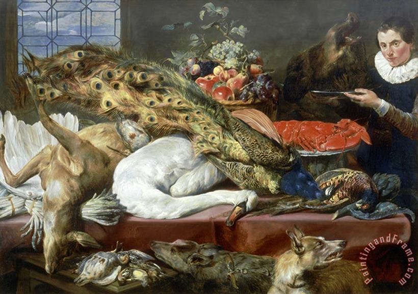 Frans Snyders Larder with a Servant Art Painting