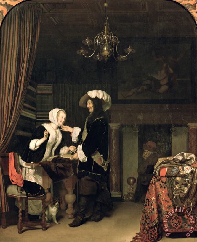 Frans Van Mieris The Elder Cavalier in The Shop Art Painting
