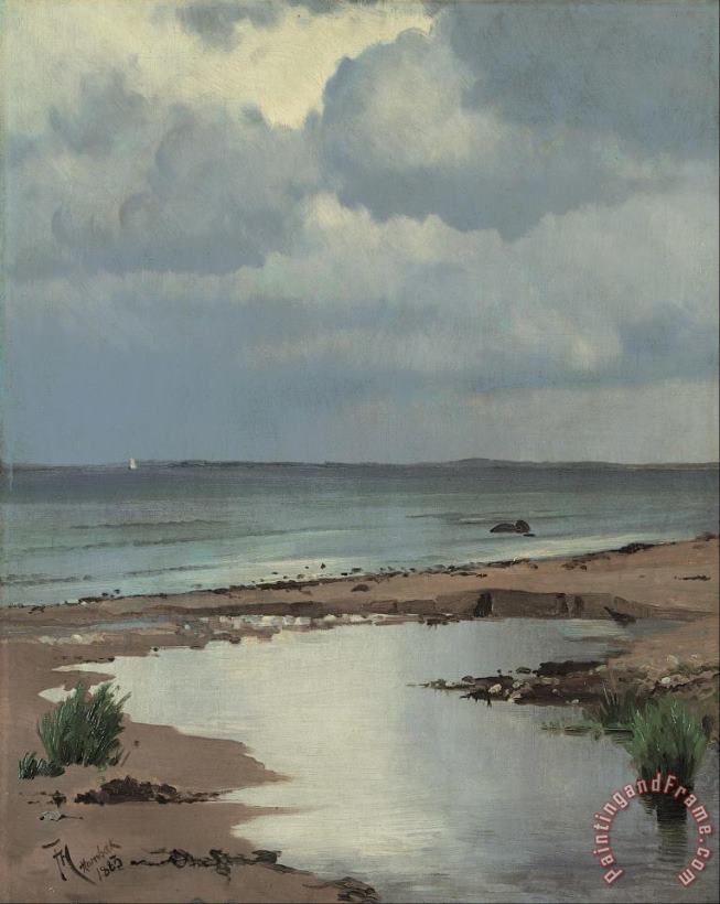 From the beach at Hornbaek painting - Frants Henningsen From the beach at Hornbaek Art Print
