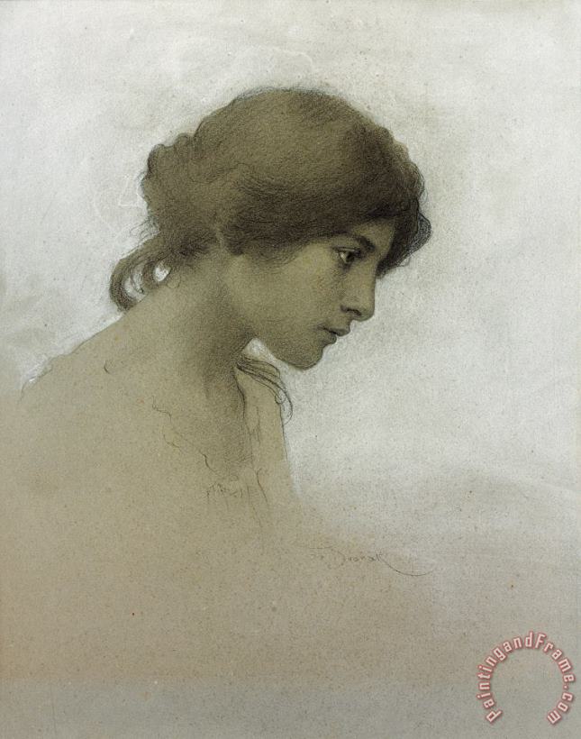 Franz Dvorak Head of a Girl Art Print