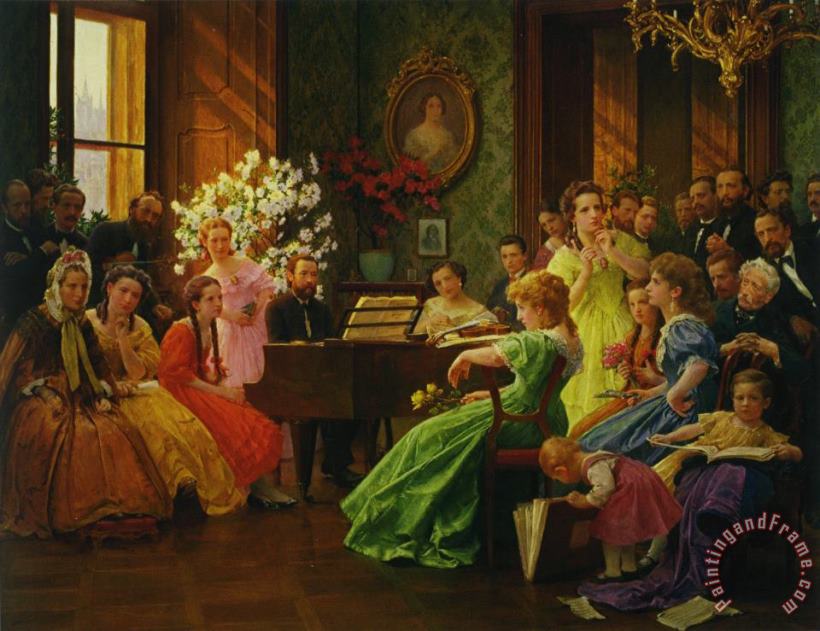 Franz Dvorak Smetana And His Friends in 1865 Art Print
