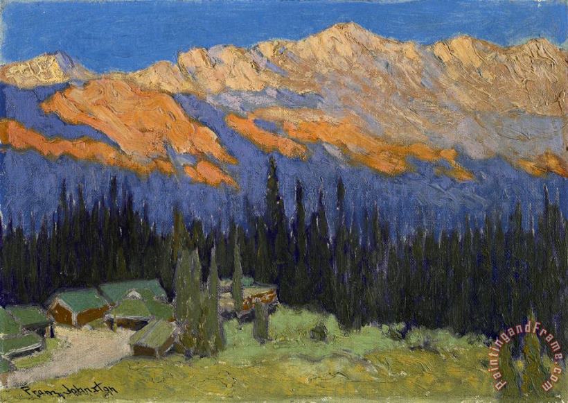 Cowboy Camp, Sundown, Lake Louise, Alberta painting - Franz Johnston Cowboy Camp, Sundown, Lake Louise, Alberta Art Print
