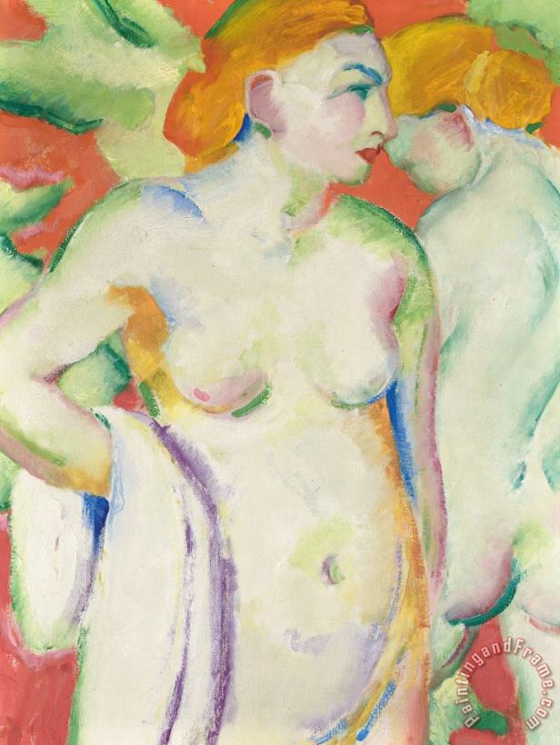 Nudes In Cinnabar painting - Franz Marc Nudes In Cinnabar Art Print