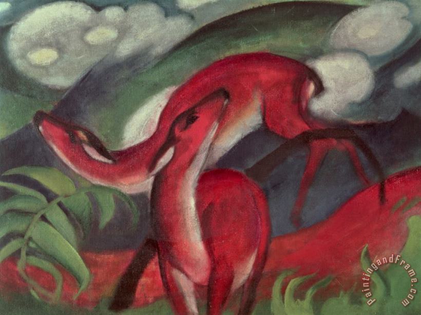 Franz Marc The Red Deer Art Painting