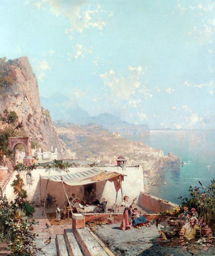 Franz Richard Unterberger Amalfi, Golfe De Salerne Art Painting