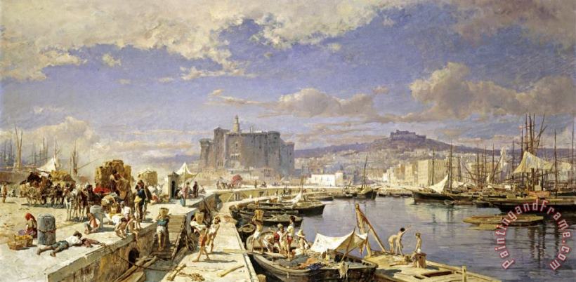 Franz Theodor Aerni The Harbour of Naples Art Print