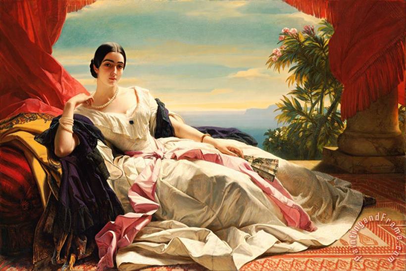 Franz Xaver Winterhalter Portrait of Leonilla, Princess of Sayn Wittgenstein Sayn Art Painting