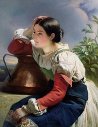 Franz Xaver Winterhalter - Young Italian at the Well painting