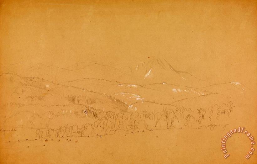 Frederic Edwin Church Distant View of The Katahdin Shown From West Art Painting