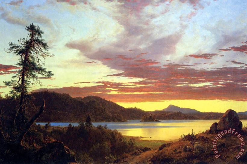 Frederic Edwin Church a Sunset painting - Frederic Edwin Church Frederic Edwin Church a Sunset Art Print