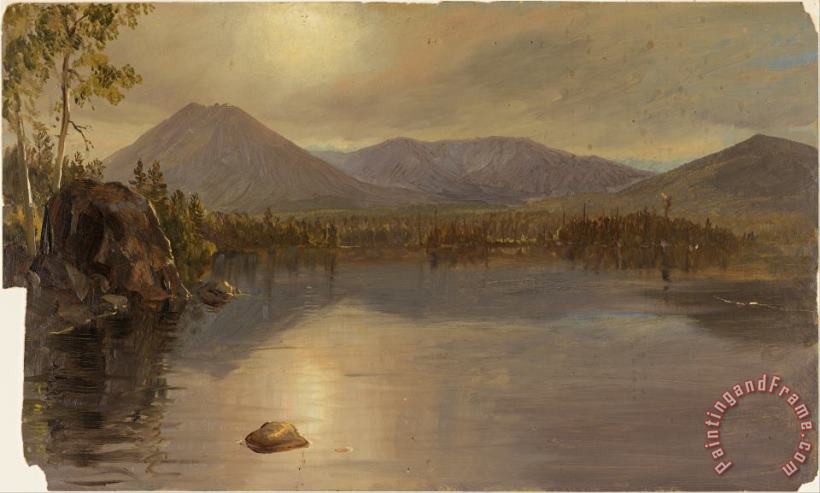 Frederic Edwin Church Mounts Katahdin And Turner From Lake Katahdin, Maine Art Print