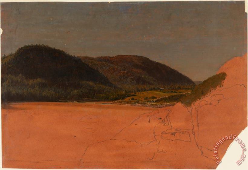 Mt. Desert Island , Landscape painting - Frederic Edwin Church Mt. Desert Island , Landscape Art Print