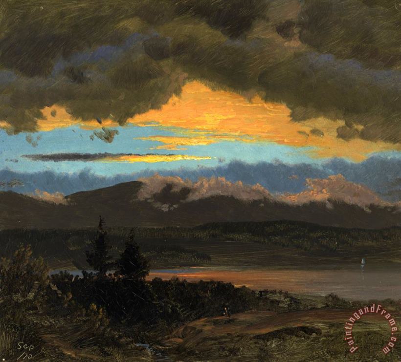 Frederic Edwin Church Sunset Across The Hudson Valley, New York Art Print