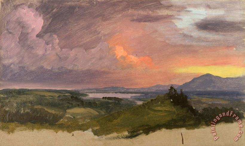 Frederic Edwin Church Sunset in The Hudson Valley Art Painting