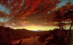 Frederic Edwin Church - Twilight in the Wilderness painting