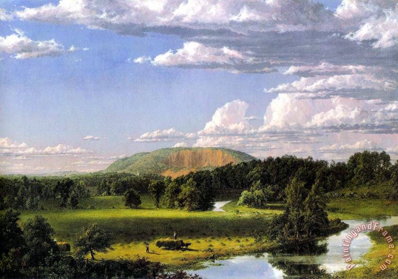 West Rock, New Haven painting - Frederic Edwin Church West Rock, New Haven Art Print