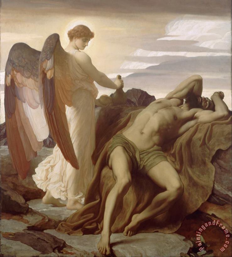 Elijah in The Wilderness painting - Frederic Leighton Elijah in The Wilderness Art Print