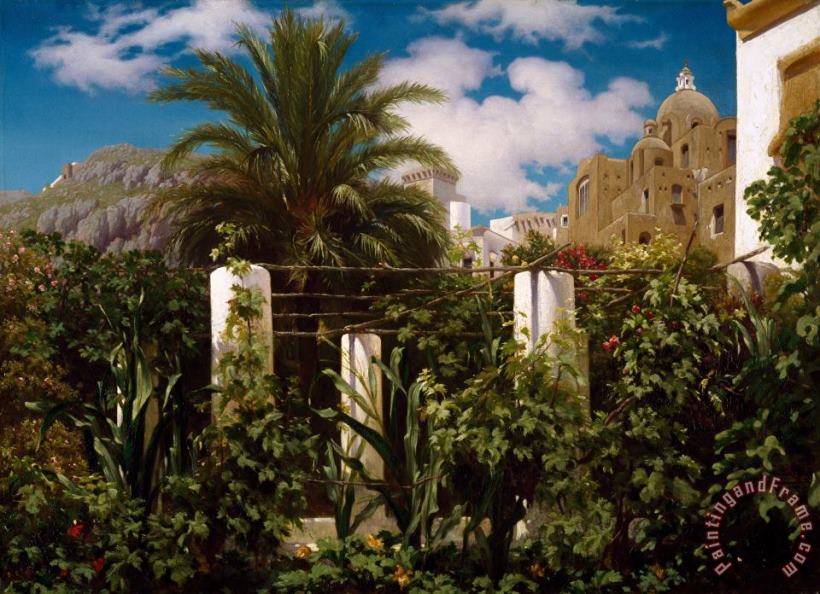 Garden of an Inn, Capri painting - Frederic Leighton Garden of an Inn, Capri Art Print