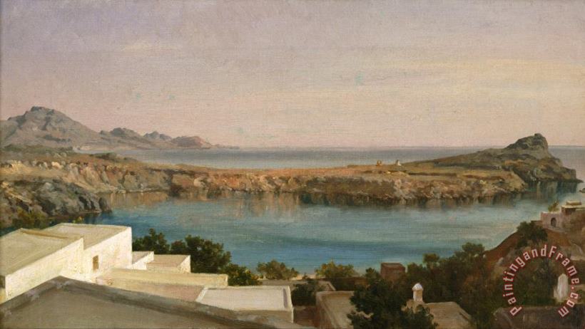 Lindos, Rhodes painting - Frederic Leighton Lindos, Rhodes Art Print