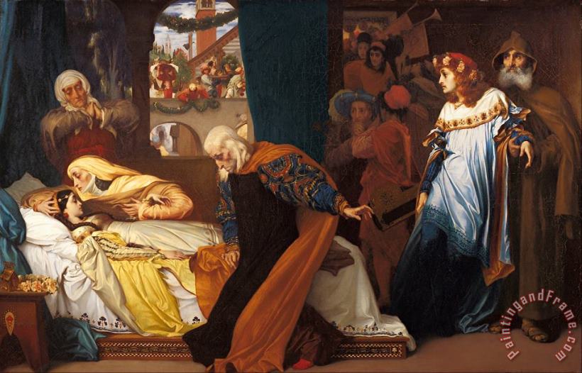 The Feigned Death of Juliet painting - Frederic Leighton The Feigned Death of Juliet Art Print