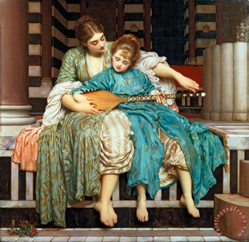 The Music Lesson painting - Frederic Leighton The Music Lesson Art Print